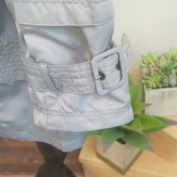 New York YOKI Collection Silver Gray Trench Coat - Size M - Picture 5 of 14